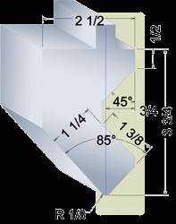 g6 3/16" gooseneck press brake tool