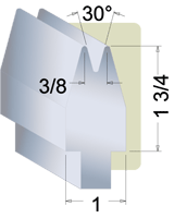 18 gauge acute press brake die