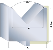 4" v- press brake die