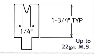 1/4" acute v-opening urethane press brake die